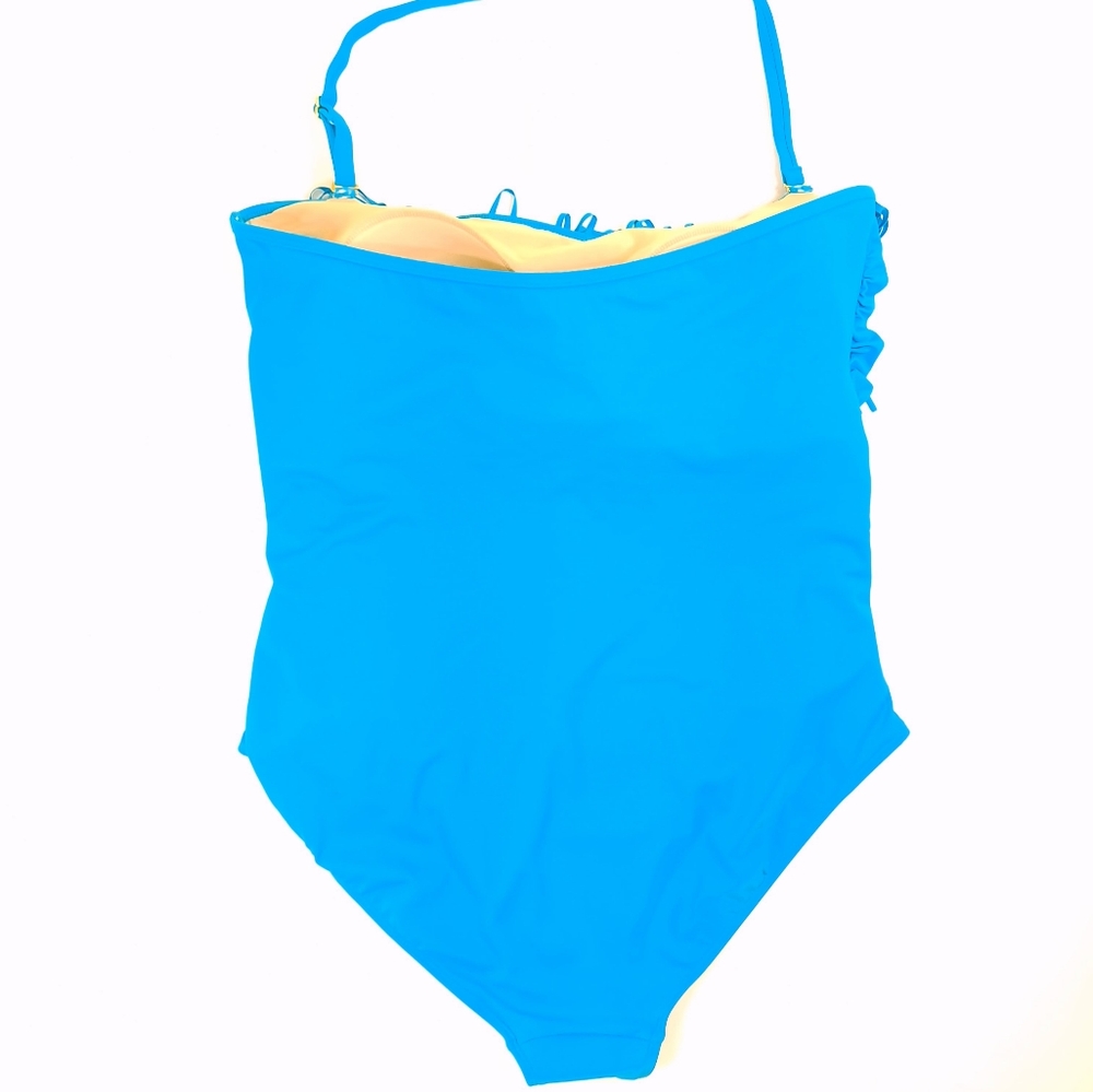 NWOT Swimsuits for All x Kim Gravel Fringe One-Piece Swimsuit Calypso Blue - 22W - Picture 7 of 12